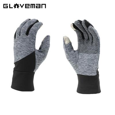 China Gym GLOVEMAN Knitted Stretch Fabric Microfiber leather+silicone Dots Bike Cycling Driving Sport Running Gloves for sale