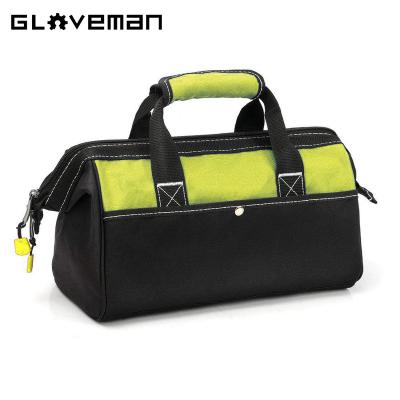 China Multifuction Tool Bags Durable 600D Polyester 13 Inch Wide Tool Bag Mouth Tote Bag With Multi Pockets For Tool Storage Easy For Organization for sale