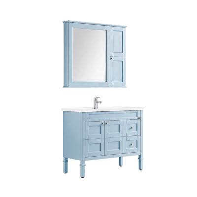 China 2021 modern new design bathroom floor standing luxury modern bathroom vanity cabinet with double drawers for sale