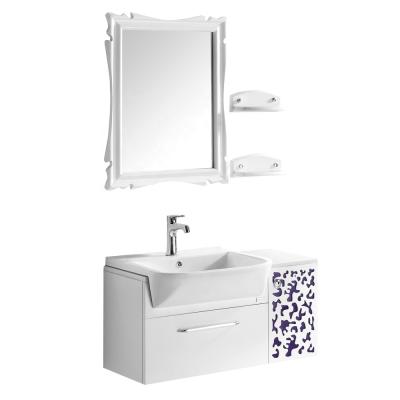 China Modern Single Sink DTC Hinge Bathroom Cabinet With White Sink Bathroom Vanities for sale