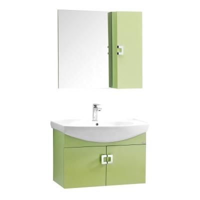 China Modern Modern Basin Mirrored Vanity Combo Wall Hung Bathroom Cabinet For Rustic for sale