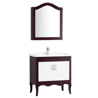 China Traditional Customized Mirror Wash Basin Cabinet For Bathroom On Sale for sale