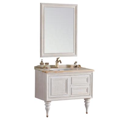 China Bolina Traditional Antique Solid Wood Classic Bathroom Cabinet Bathroom Furniture for sale