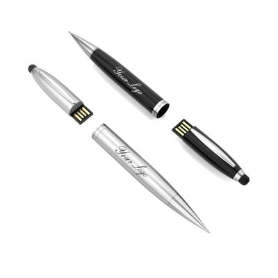 China Custom metal logo pen with pendrive16 gigabyte pendrive1gb real usb 3.0 drive flash pen for sale