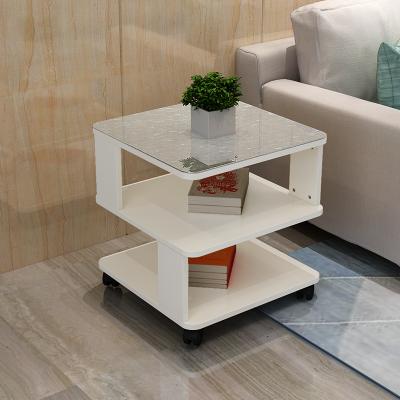 China Hot Selling Extendable Square Tempered Glass Modern Design Coffee Table for sale