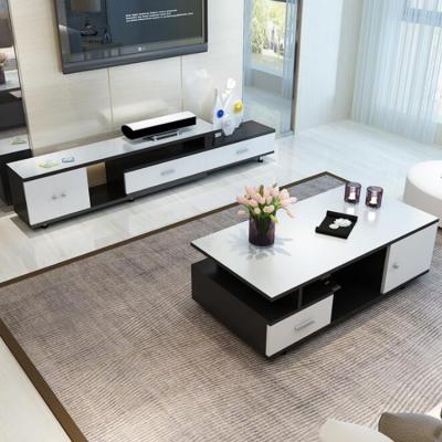 China Foldable Modern Wood TV Table Furniture Simple Living Room TV Stand Cabinet With Drawer for sale