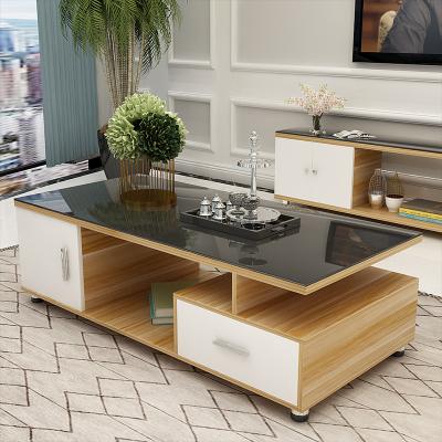 China Factory Direct Expandable Furniture Multifunctional Living Room Household Glass Coffee Table for sale