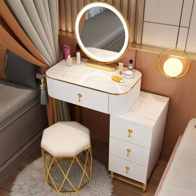 China Classic Fashion Foldable Light Luxury Wood Nordic Wooden Dresser Drawers Modern White Dresser With Mirror for sale