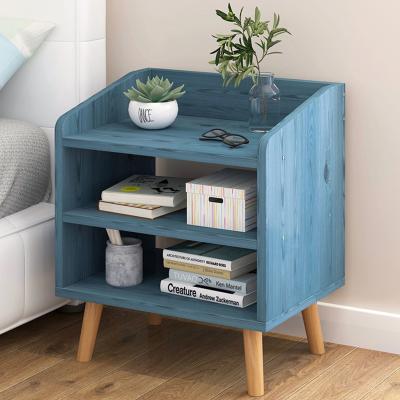 China Foldable Bedroom Furniture Bedside Table Wooden Nightstand 2 Drawers Nightstand for sale