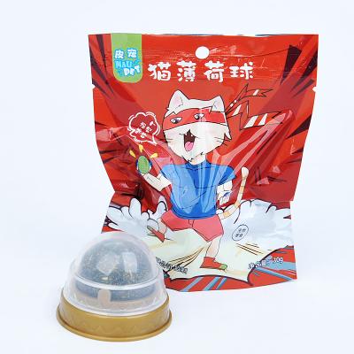 China Natural And Eco-friendly Cat Cleaning Cat Cleaning Ball Catnip Ball Rolling Catnip Toy Stocked Spinning Ball for sale