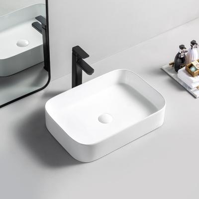 China EUROPEAN sanitary ware baskom products rectangle Art Basin Bathroom Above Counter basin ceramic ceramic sink for sale