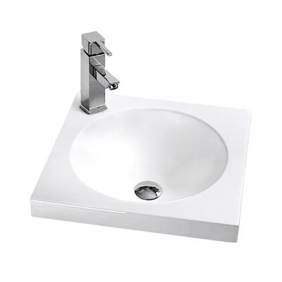 China Solid Surface Modern Square Shape Lavabo D'Encastrado Ceramic High Level Above Counter Bathroom Sinks Lavabo for sale