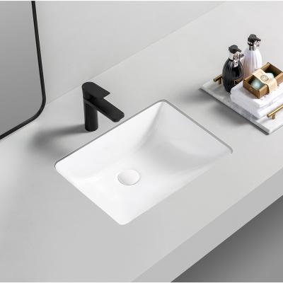 China Easy Cleaning Cheap Price 20 Inch Undermount Ceramic Sink En Vasque Ceramic Bathroom Rectangle Wash Basin Vessel Sink for sale