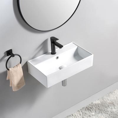 China Modern hot sale waschbecken bathroom product ceramic bowl sink rectangle wall mounting Art Basin Wash Basin for sale