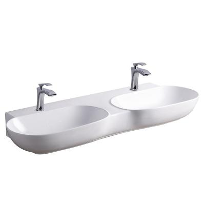 China Modern 1200mm Wall Hung Mounted Ceramic Double Sink Bathroom Hand Sink for sale