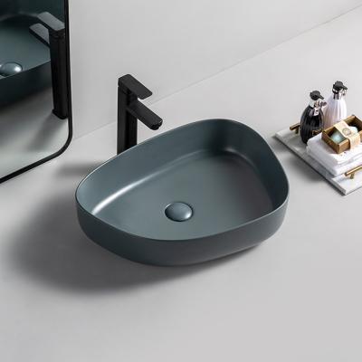 China Matte Color Lavandino Bagno Ceramic Sink Bathroom Customized Countertop Easy Clean Art Wash Basin For Villa for sale