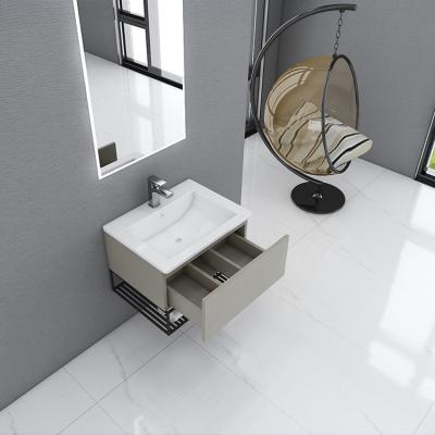 China Modern New Products 60cm Modern Ceramic Sink With Bathroom Cabinet Vanity Set for sale