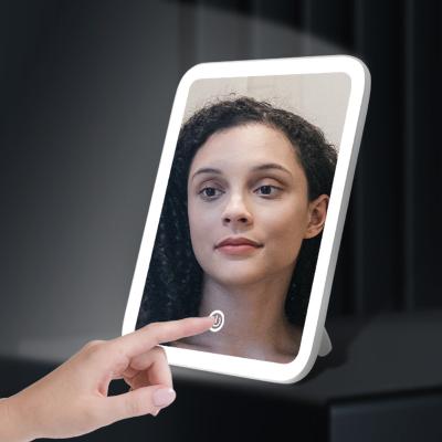 China Amazon Hit USB Rechargeable Smart Mirror Lighted Touch Screen Led Vanity Mirror Lights for sale