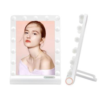 China Professional Lighted Hollywood Makeup Mirror Lighted Vanity Makeup Mirror for sale