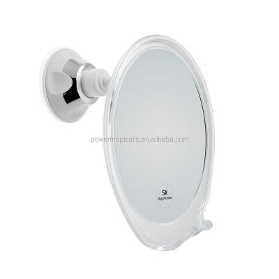 China Fogless Shower Magnifying Mirror To Shave Suction Cup Shower Mirror With Razor Hook for sale