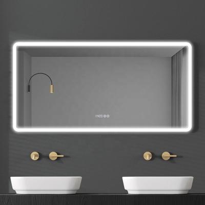 China 47x24 Inch LED Lighted Large Bathroom Makeup Wall Mounted Vanity Mirror With Adjustable Light CRI 90 Anti Fog Memory IP44 Waterproof for sale