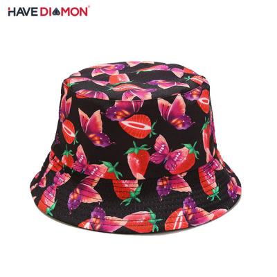 China Casual Butterfly Bucket Hat - Unisex Fashion Embroidered Bucket Hat Sun Hat Summer Fisherman Cap for sale