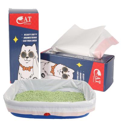 China Tearless Thickened Waste Bag Stored Cat Toilet Sandbag Drawstring Bin Cat Litter Bag for sale