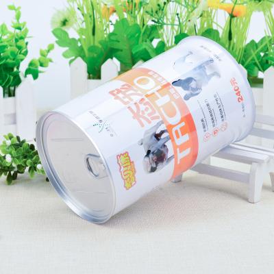 China Materials Factory Direct Pet Freeze Dried 300g Recycled Snack Packaging Jars Min Order 2000pcs Round Tinplate Milk Powder Pet Food Tins for sale