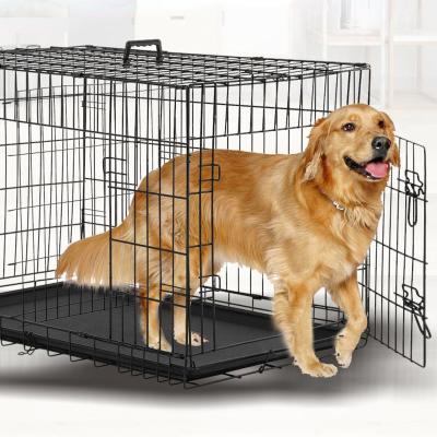 China Viable Bestselling Collapsible Pet Cage Amazon Wire Dog Cage Metal Collapsible Kennel Dog Cage For Large Dog for sale