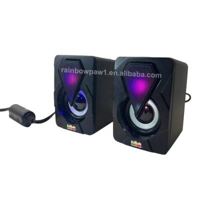 China Portable Speaker RGB Light YST-1046 Plastic Speaker Wired USB Power Computer LED Gaming Speaker for sale