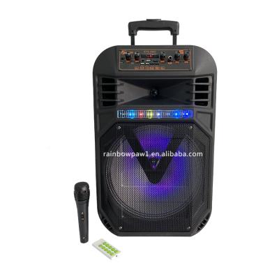 China No Black Kts-1543 Outdoor Speaker 12 Inch Active Loud Portable Wireless Speaker With Led Light for sale