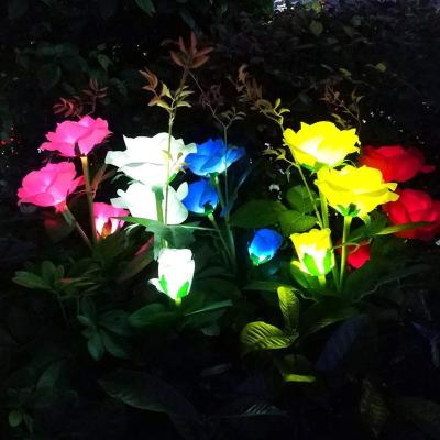 China LANDSCAPE 2 Pack Flower Outdoor Waterproof Solar Rose Landscape Garden Decoration Lamp for Lawn Garden Yard Party Holiday for sale