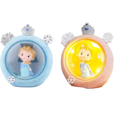 China Cute Modern Aisha LED Night Light Resin Bedside Lamp Decoration Girl Bedroom Girl Birthday Christmas Desk Gift for sale