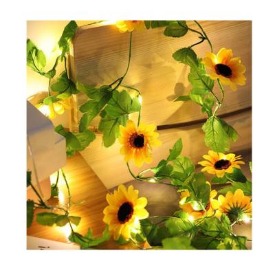 China Hot Sale Indoor Decor LED String Rattan Lights Sunflower Garland Fairy String Lamp Decoration for Garden Wedding Party Holiday for sale