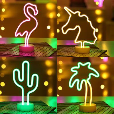 China Room Decoration Wholesale LED Neon Sign Light Night Neon Desk Lamp with Stand for Bedroom Kid's Room Fashion Show for sale