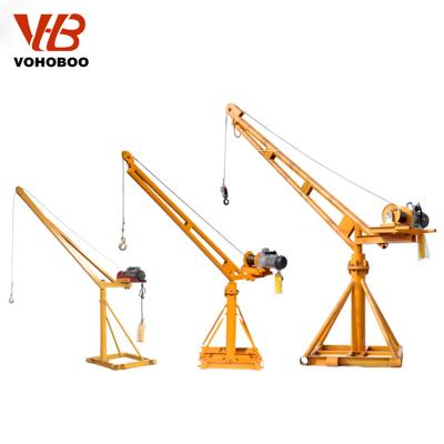 China Other 1000kg 500kg 800kg 1 ton mini crane 360 ​​degree outdoor construction lift crane for sale