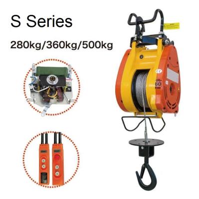 China Cranes Factory Price Mini Electric Wire Rope Hoist Small Electric Winches 280kg 30m for sale