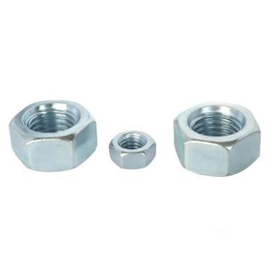 China Blue and White Galvanized Hex Nuts DIN934, GB6170, GB52 Heavy Industry Hex Nuts for sale