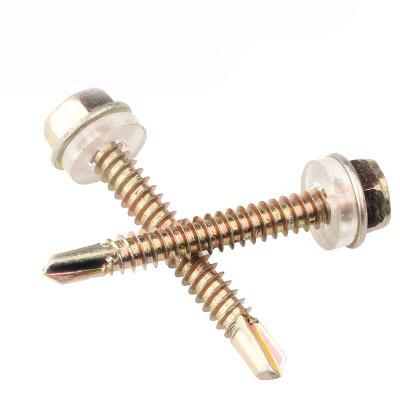 China Health Care Color Zinc Hex Flange Head Tapping Screw Hexagon Self Drilling Main Screws for sale