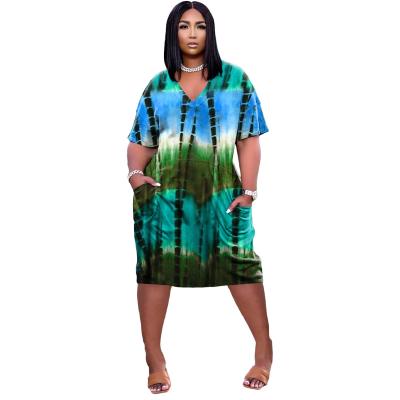 China Viable Summer Causal Dresses Women Split Colorful Beach Plus Size Women Dress for sale