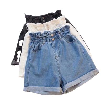 China Viable summer thin denim shorts loose straight wide leg women's waist hot pants fashionable Korean style casual elastic large size for sale