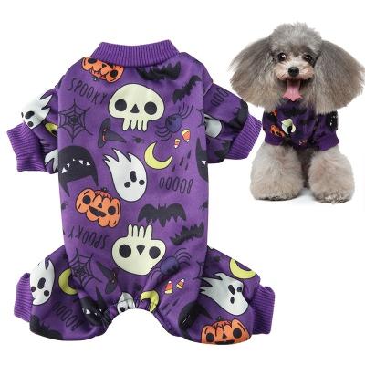 China Skeleton Designer Large Dog Clothes 2021 Viable Hot Fleece Halloween Printing for sale