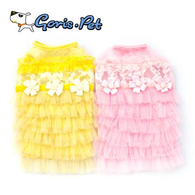 China GorisPet Sustainable Spring Cute Lace Pet Clothes Wedding Dresses For Small Dogs for sale