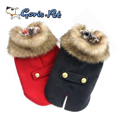 China Viable Luxury British Style Dog Fur Winter Woolen Coats And Jackets for sale