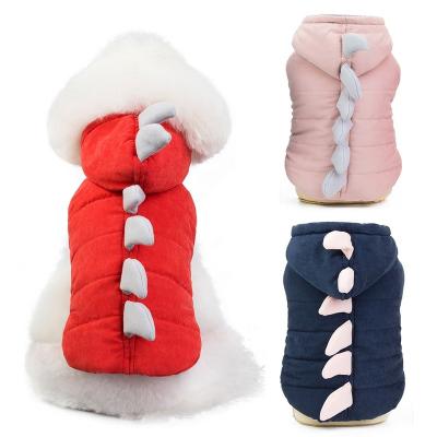 China Viable Winter Dinosaur Costume Dog Stripper Coat Warm Jackets for sale