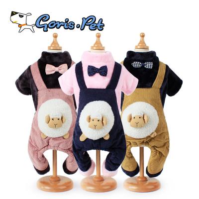 China Sustainable Super Cute Sheep 3D Winter Thickened Dog Christmas Jumpersuit for sale