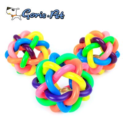 China GorisPet Viable Eco-Friendly TRP Colorful Bells Cat Dogs Chew Toy for sale