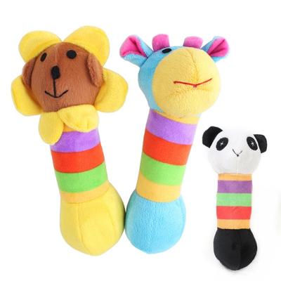 China High Quality Viable Lion Giraffe Stipe Squeaky Plush Dog Toys for sale