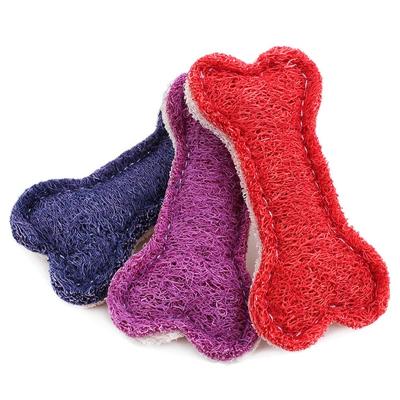 China Viable Pure Natural Loofah Bone Shaped Good For Teeth Dog Chew Toy for sale