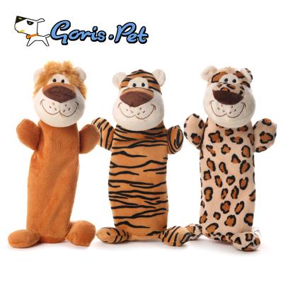 China New GorisPet Viable Fashion Plush Tiger Bottle Design Dog Chew Toys for sale